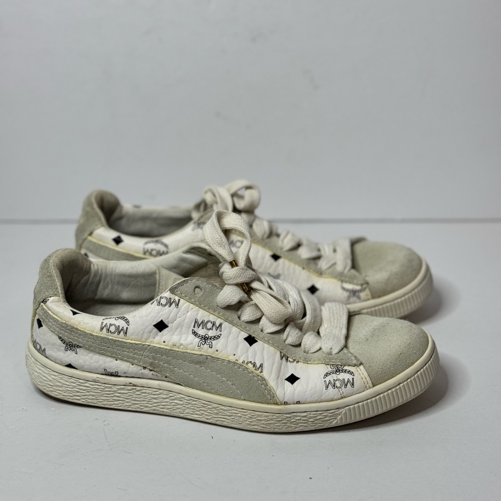 MCM x Puma US8 Classic White Suede Women’s Sneakers - Picture 1 of 16